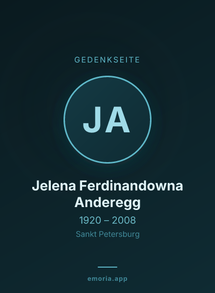 Gedenkportrait von Jelena Ferdinandowna Anderegg