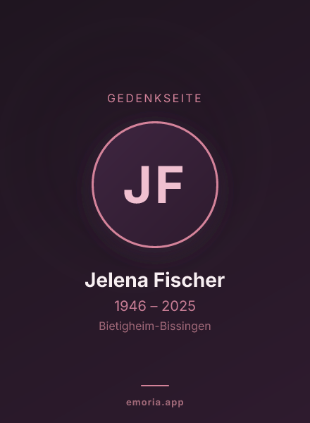Gedenkportrait von Jelena Fischer