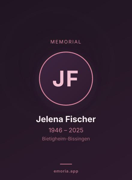 Memorial portrait of Jelena Fischer