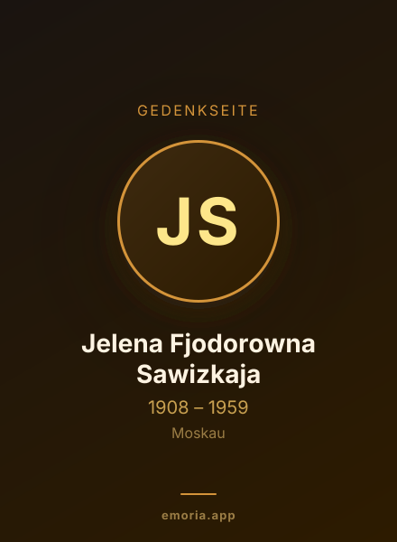 Gedenkportrait von Jelena Fjodorowna Sawizkaja