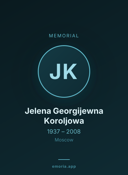 Memorial portrait of Jelena Georgijewna Koroljowa