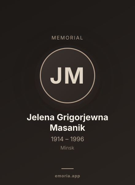 Memorial portrait of Jelena Grigorjewna Masanik