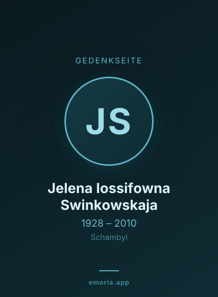 Gedenkportrait von Jelena Iossifowna Swinkowskaja