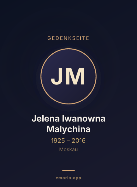 Gedenkportrait von Jelena Iwanowna Malychina