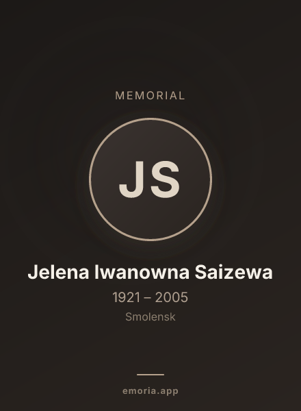 Memorial portrait of Jelena Iwanowna Saizewa