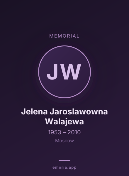 Memorial portrait of Jelena Jaroslawowna Walajewa