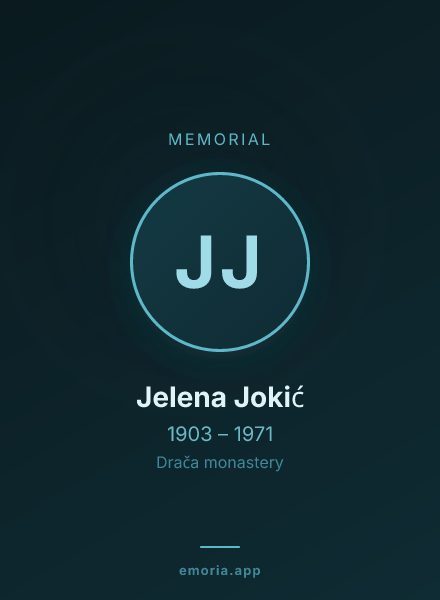 Memorial portrait of Jelena Jokić