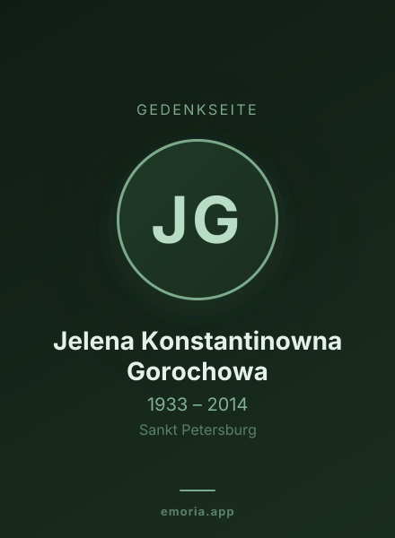 Gedenkportrait von Jelena Konstantinowna Gorochowa
