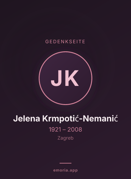 Gedenkportrait von Jelena Krmpotić-Nemanić