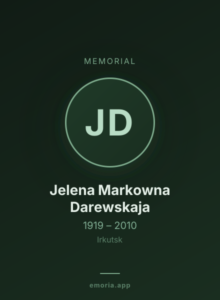 Memorial portrait of Jelena Markowna Darewskaja