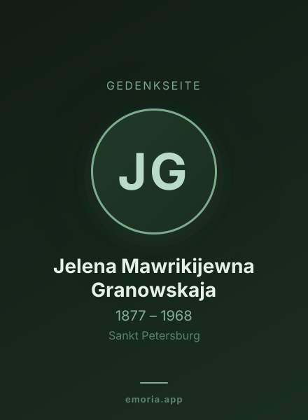 Gedenkportrait von Jelena Mawrikijewna Granowskaja