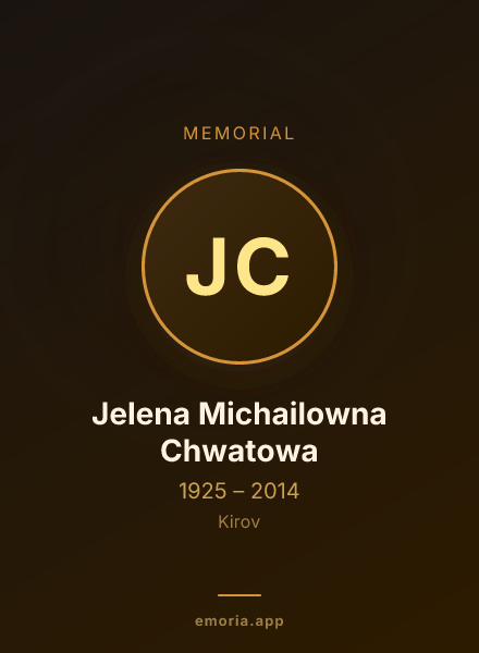 Memorial portrait of Jelena Michailowna Chwatowa