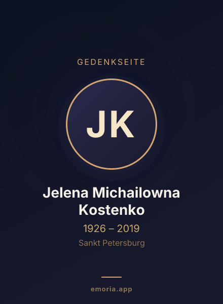 Gedenkportrait von Jelena Michailowna Kostenko