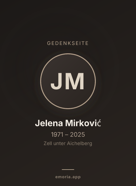 Gedenkportrait von Jelena Mirković