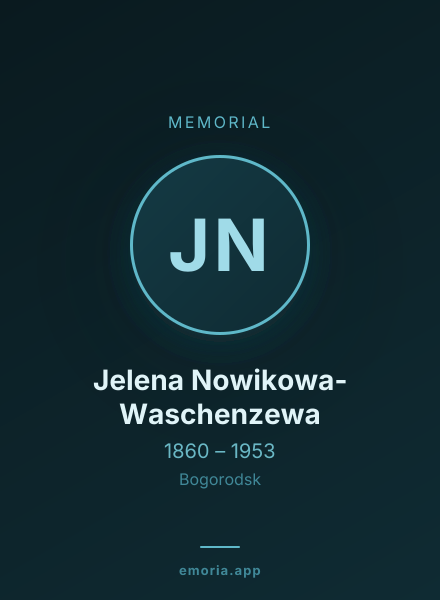 Memorial portrait of Jelena Nowikowa-Waschenzewa