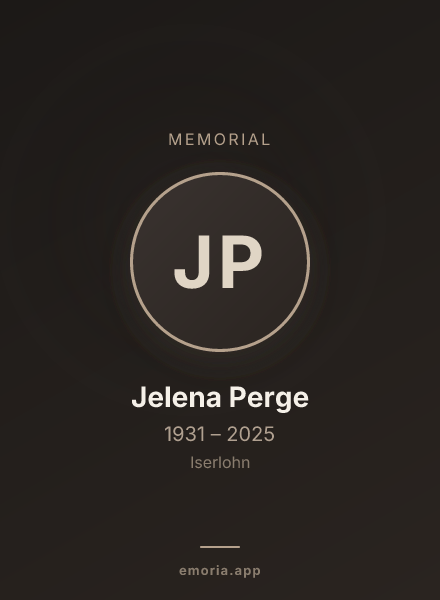 Memorial portrait of Jelena Perge