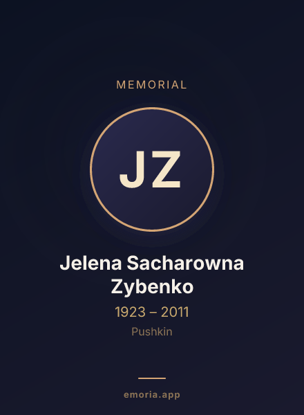 Memorial portrait of Jelena Sacharowna Zybenko
