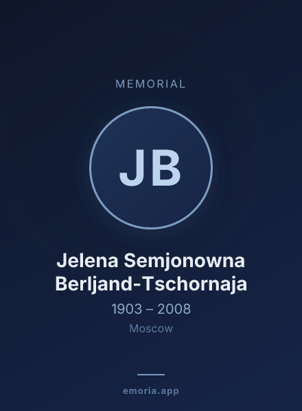 Memorial portrait of Jelena Semjonowna Berljand-Tschornaja