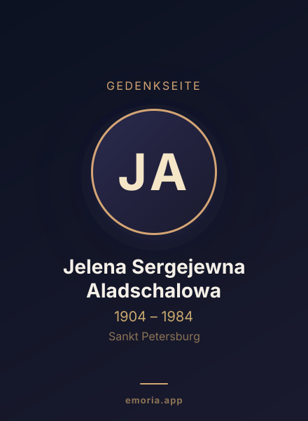 Gedenkportrait von Jelena Sergejewna Aladschalowa