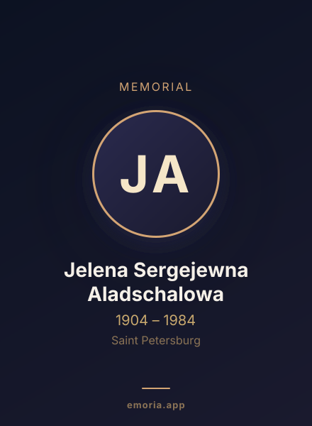 Memorial portrait of Jelena Sergejewna Aladschalowa