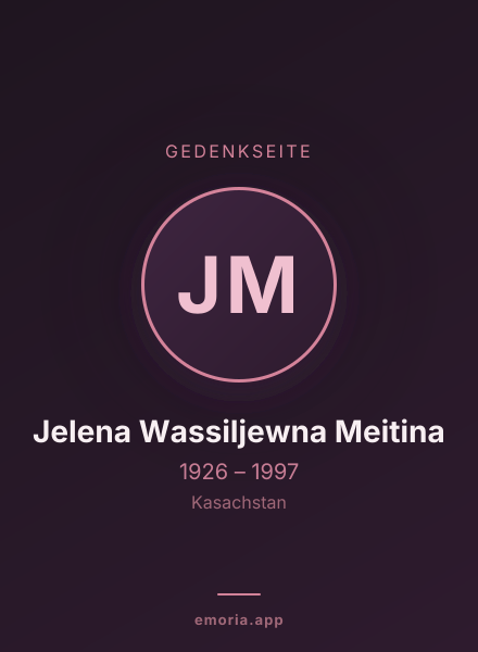 Gedenkportrait von Jelena Wassiljewna Meitina