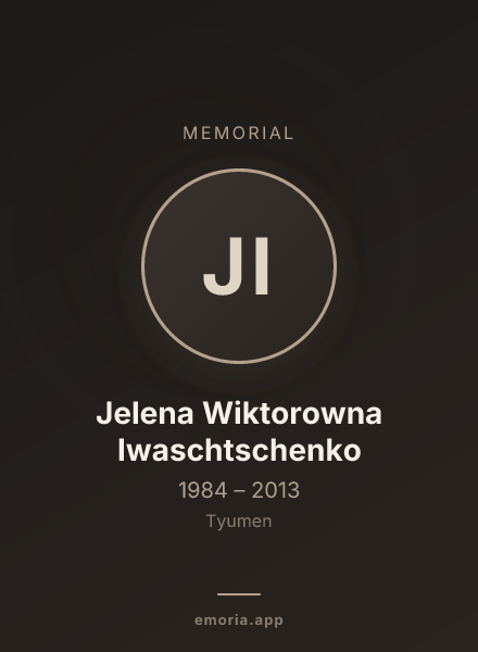 Memorial portrait of Jelena Wiktorowna Iwaschtschenko