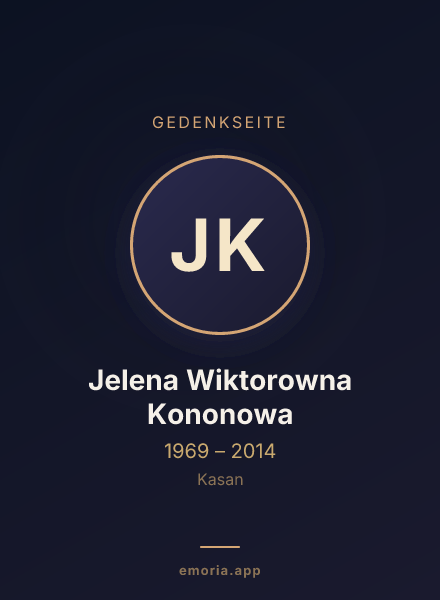Gedenkportrait von Jelena Wiktorowna Kononowa
