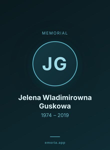 Memorial portrait of Jelena Wladimirowna Guskowa