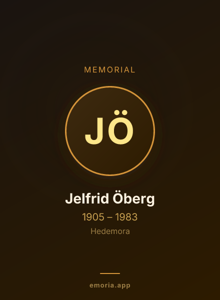 Memorial portrait of Jelfrid Öberg