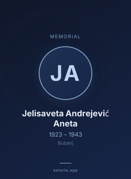 Memorial portrait of Jelisaveta Andrejević Aneta