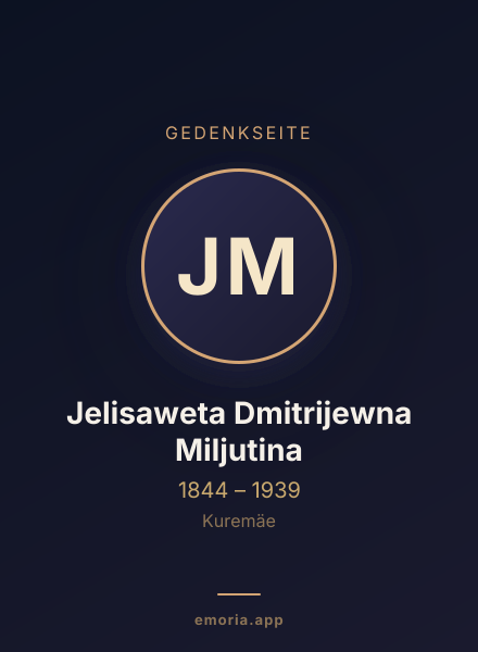 Gedenkportrait von Jelisaweta Dmitrijewna Miljutina