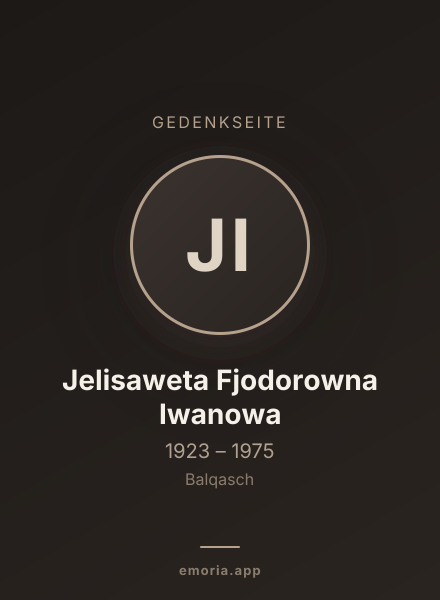 Gedenkportrait von Jelisaweta Fjodorowna Iwanowa
