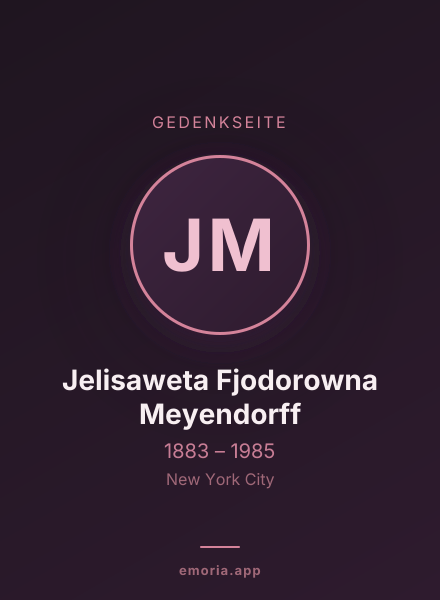 Gedenkportrait von Jelisaweta Fjodorowna Meyendorff