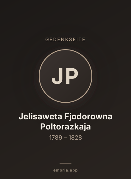 Gedenkportrait von Jelisaweta Fjodorowna Poltorazkaja