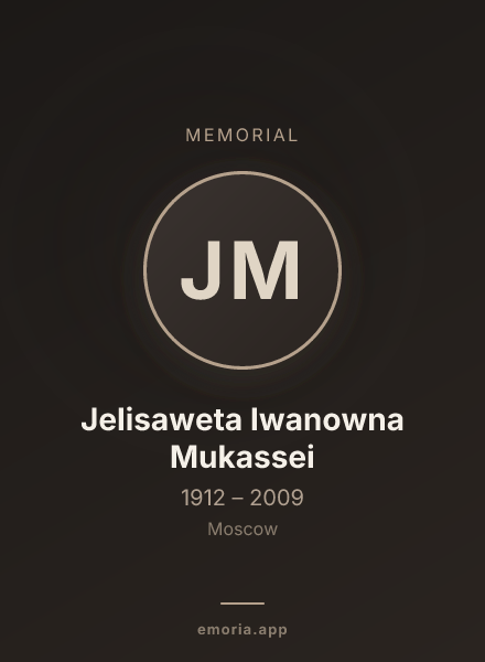 Memorial portrait of Jelisaweta Iwanowna Mukassei