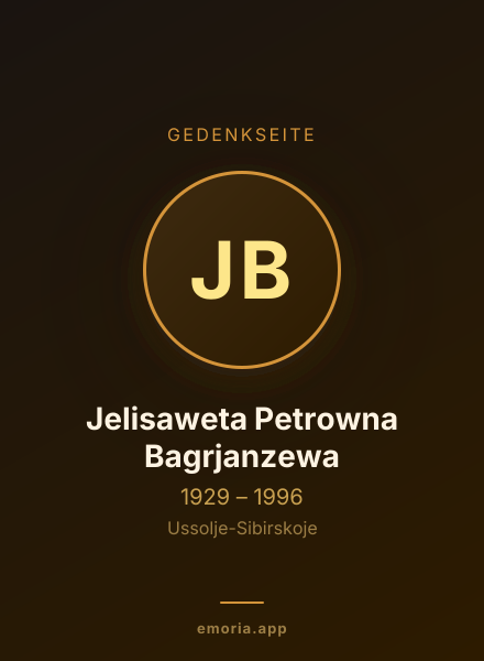Gedenkportrait von Jelisaweta Petrowna Bagrjanzewa
