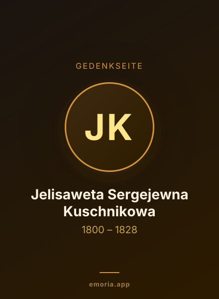 Gedenkportrait von Jelisaweta Sergejewna Kuschnikowa