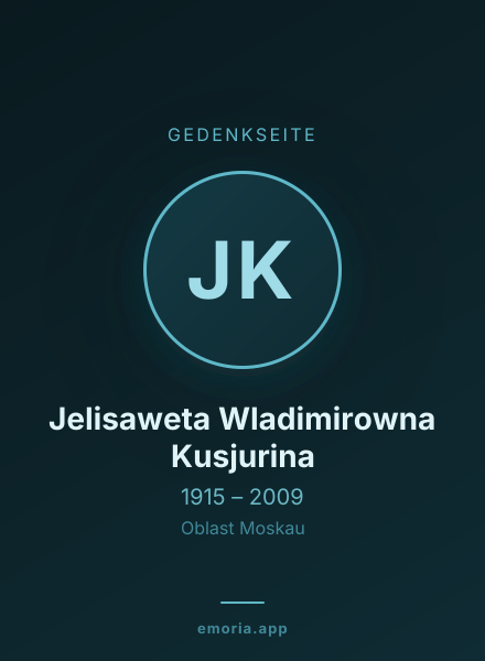 Gedenkportrait von Jelisaweta Wladimirowna Kusjurina