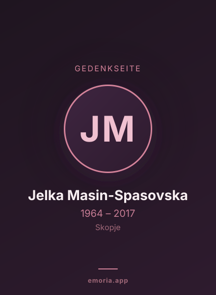 Gedenkportrait von Jelka Masin-Spasovska
