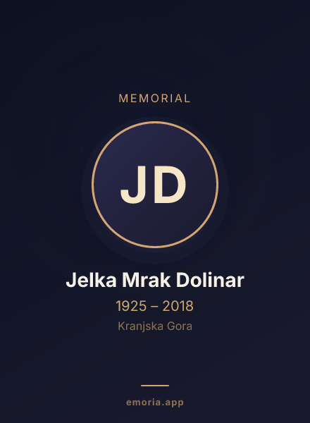Memorial portrait of Jelka Mrak Dolinar