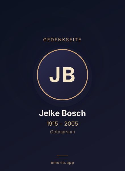 Gedenkportrait von Jelke Bosch