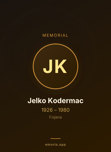 Memorial portrait of Jelko Kodermac