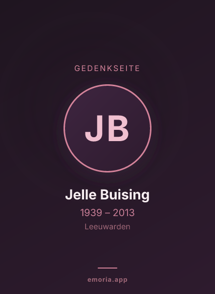 Gedenkportrait von Jelle Buising