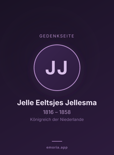 Gedenkportrait von Jelle Eeltsjes Jellesma
