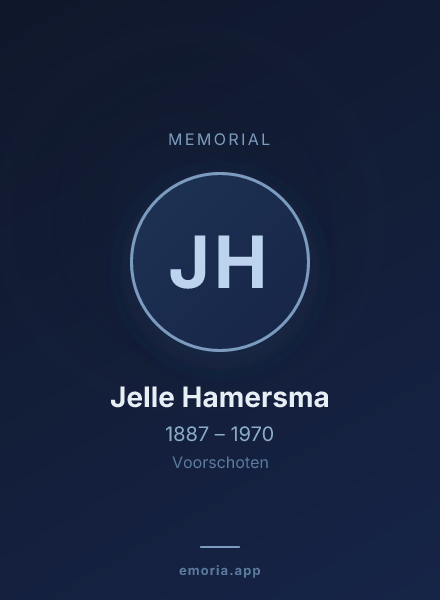 Memorial portrait of Jelle Hamersma