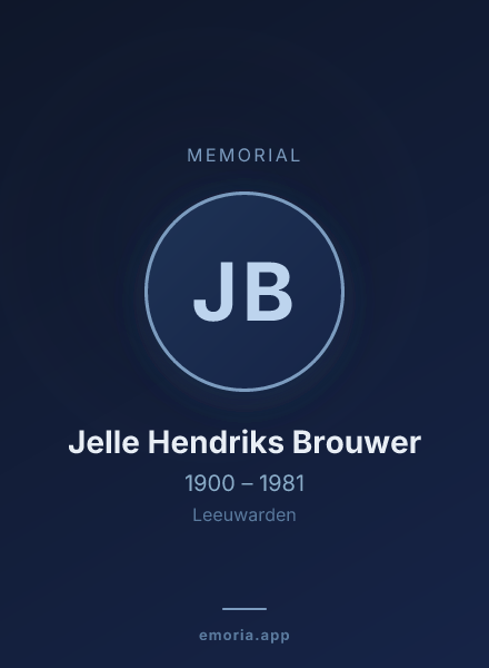 Memorial portrait of Jelle Hendriks Brouwer