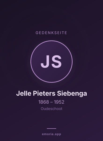 Gedenkportrait von Jelle Pieters Siebenga