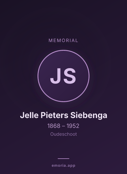 Memorial portrait of Jelle Pieters Siebenga