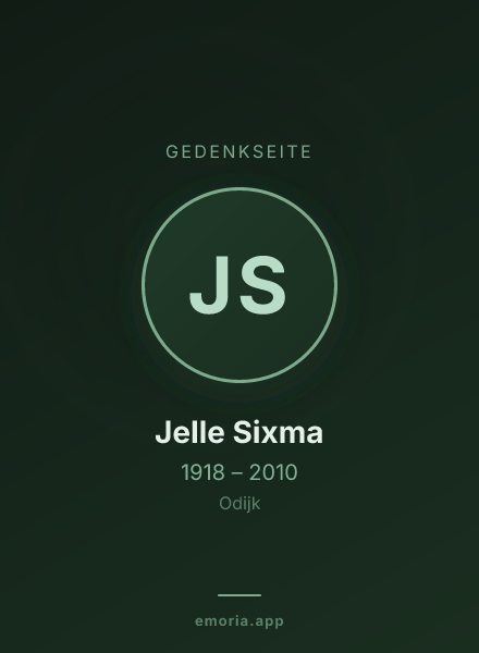 Gedenkportrait von Jelle Sixma