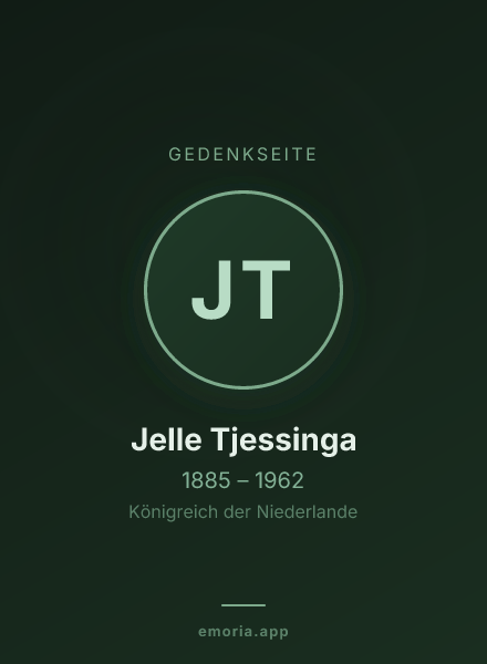 Gedenkportrait von Jelle Tjessinga